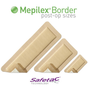 35/CS Mepilex Safetac Self-Adherent Foam Border Dressings, 4" x 10" (10.2 x 25.4 cm)