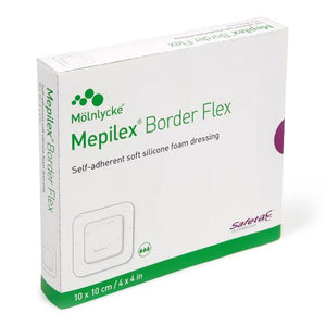 50/CS Mepilex Border Flex Dressings,  4" x 4" (10.2 x 10.2 cm)