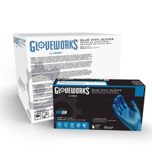 Load image into Gallery viewer, 1000/case Gloveworks Blue Vinyl Industrial Latex Free Disposable Gloves
