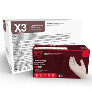 1000/case AMMEX LX3 Ivory Latex Industrial Powder Free Disposable Gloves