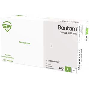 1000/CS Bantam White Single-Use Thermoplastic Elastomer (TPE) Gloves