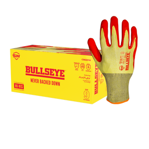 72 Pairs/CS BULLSEYE™ C56201 Hi-Vis Cut-Resistant Level A5 Gloves with AxiFybr®