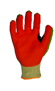 36 Pairs/CS BULLSEYE™ C56221 Hi-Vis Cut-Resistant Level A5 TPR Gloves with AxiFybr®