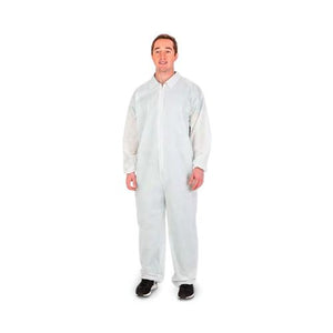 24/CS Cardinal White Coveralls with Elastic Cuffs and Ankles