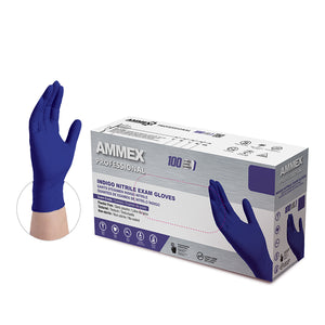 1000/case AMMEX Indigo Nitrile Exam Latex Free Disposable Gloves