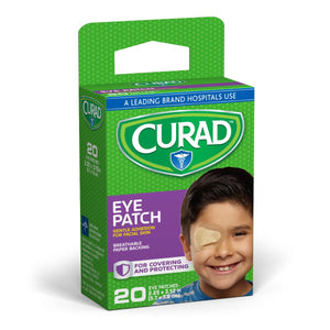 24/CS CURAD Nonsterile Adhesive Eye Patch, 2.25" x 3.12", Beige