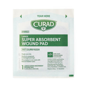 480/CS CURAD Clinical Advances Super Absorbent Polymer Wound Dressings, 4" x 8"