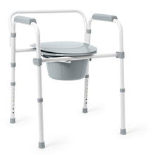 Load image into Gallery viewer, 1/CS Medline Steel Elongated Bedside Commode
