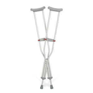 1 Pair/CS Medline Red Dot Aluminum Crutches, Tall Adult (5'10"- 6'6")
