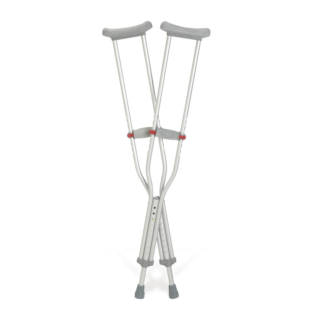 1 Pair/CS Medline Red Dot Aluminum Crutches, Tall Adult (5'10