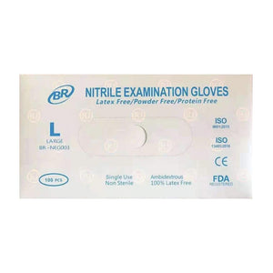 1000/cs BR Powder Free Nitrile Examination Gloves