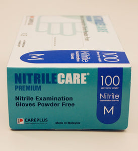 1000/case NitrileCare Premium Powder Free Nitrile Exam Grade Gloves