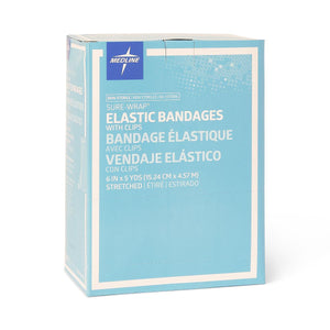 50/CS Medline Sure-Wrap Nonsterile Elastic Bandages with Clips, 6" x 5 yd.