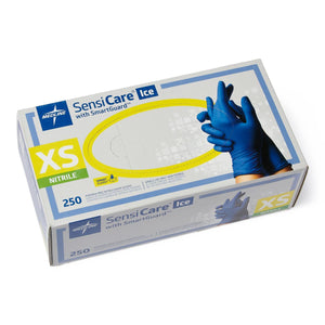 2500/CS SensiCare Ice Powder-Free Nitrile Exam Gloves with SmartGuard Film