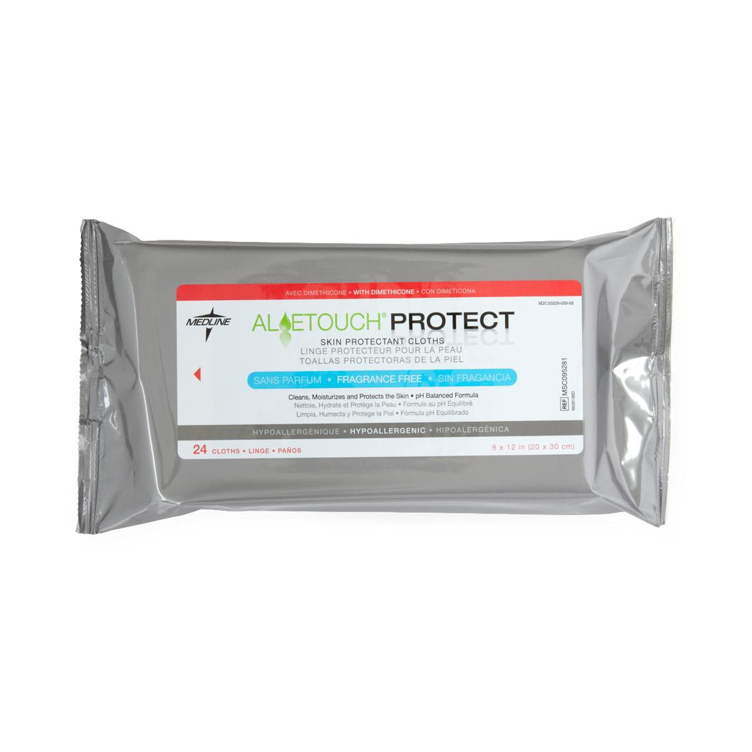 24/CS Medline Aloetouch PROTECT Dimethicone Skin Protectant Wipes