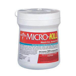12/CS Medline Micro-Kill Bleach Free, Alcohol Free Disinfectant Wipes 160CT, 6" x 6.7"