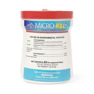 12/CS Medline Micro-Kill+ Disinfectant Wipes With Alcohol 65CT, 10" x 10"