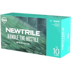 144 Pairs/CS NEWTRILE® 15 mil Flock-Lined Nitrile Chemical-Resistant Gloves with EcoTek®