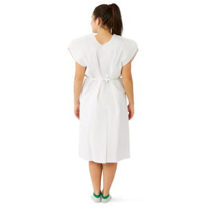 50/CS Medline Disposable Patient Gowns with Opening and Belt