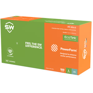 1000/CS PowerForm Nitrile Biodegradable Exam Gloves with EnerGel®