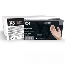 Load image into Gallery viewer, 2000/case X3 Stretch Hybrid Poly Disposable Gloves, Clear
