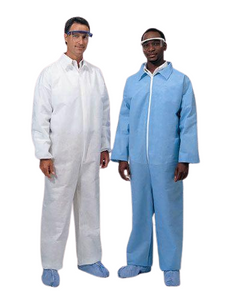 24/CS Cardinal Medium Weight Blue Coveralls with Open Cuffs and Ankles