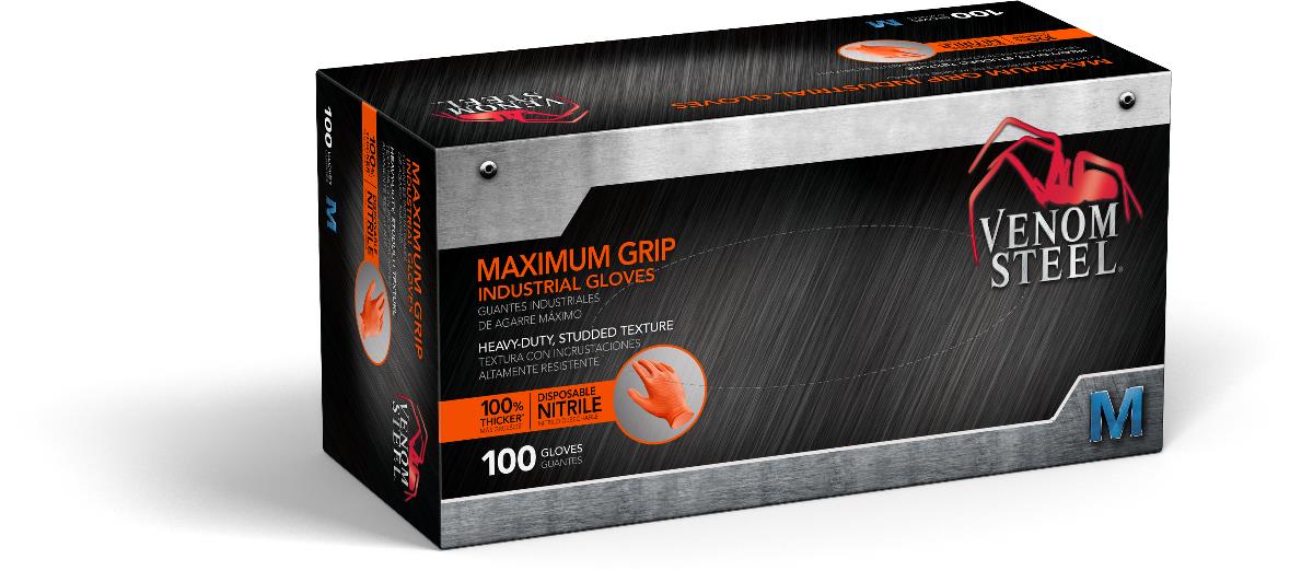 1000/cs Venom Steel Industrial Nitrile Gloves with Grip